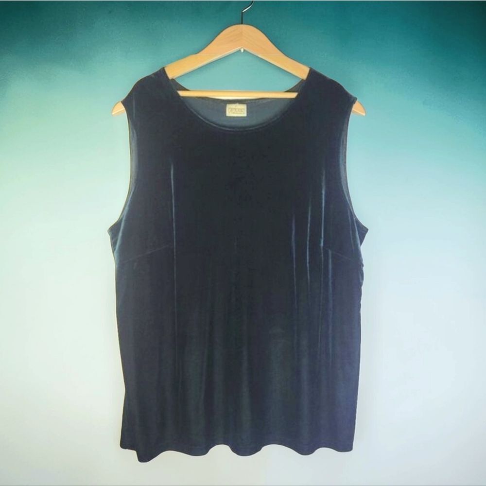 Dark Green Almia Velvet Sleeveless Top